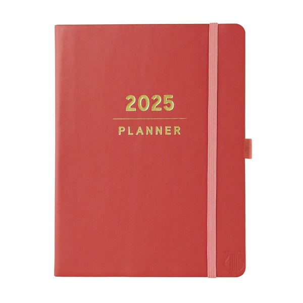 Apollo Collection Red 6 x 8 18 - Month Vegan Leather Planner - Graphique de France