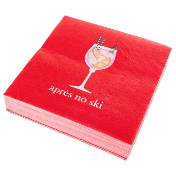 Après no Ski Holiday Cocktail Napkins - Graphique de France