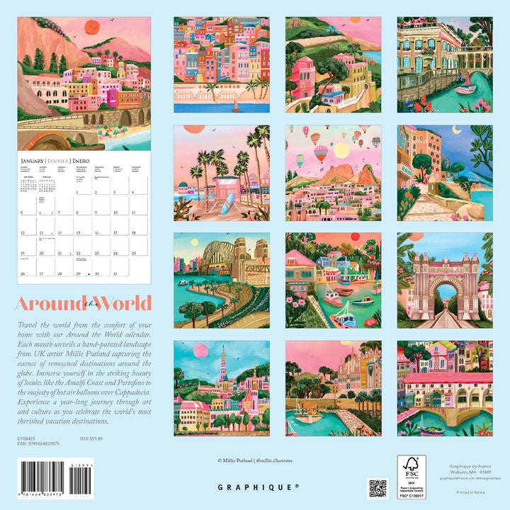 Around The World 12 x 12 Wall Calendar - Graphique de France
