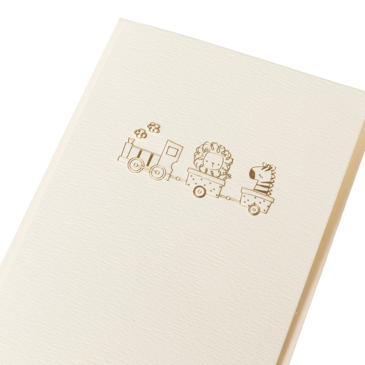 Baby Train Boxed Cards | 10 ct | Cream & Gold | La Petite Presse