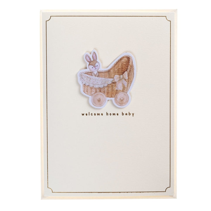 Bassinet Bunny Baby Handmade Card - Graphique de France