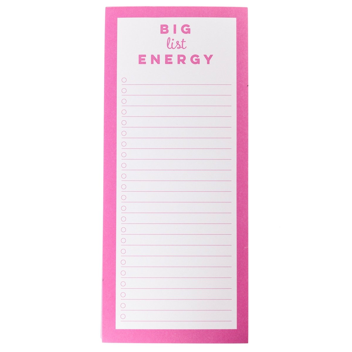 Big List Energy Magnetic Notepad | Pink & White | 100 Sheets ...