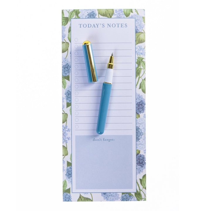 Bold Hydrangeas Magnetic Notepad with Pen - Graphique de France