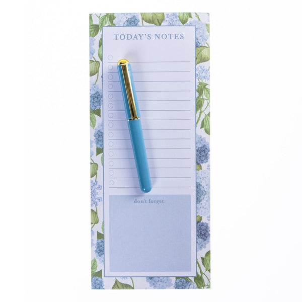 Bold Hydrangeas Magnetic Notepad with Pen - Graphique de France