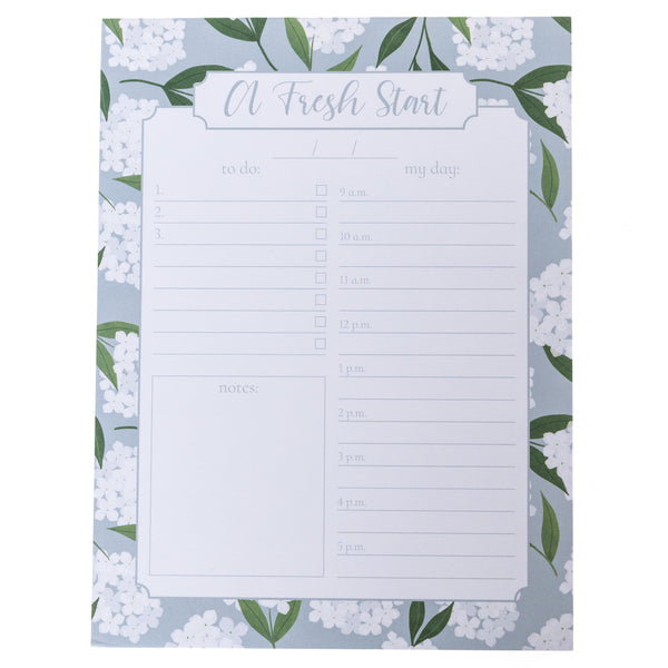 White Hydrangeas Large Notepad