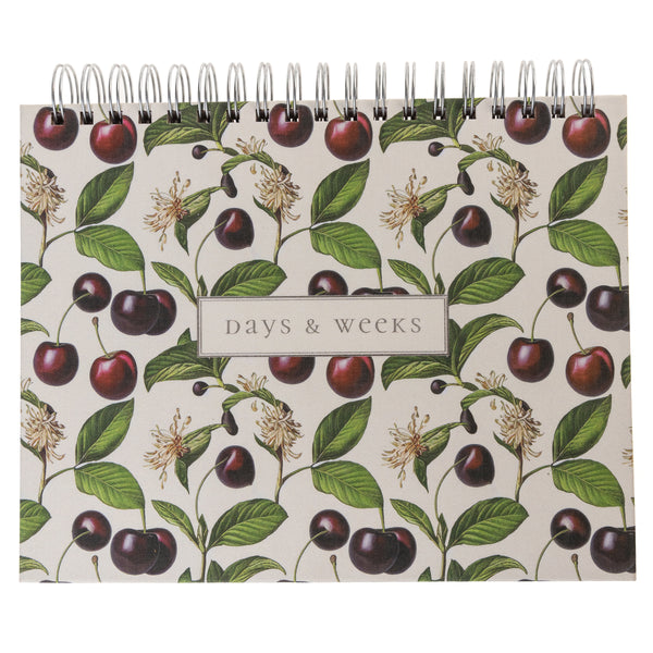 La Petite Presse Collection Cerise Fabric-Covered Spiral Weekly Desk Pad