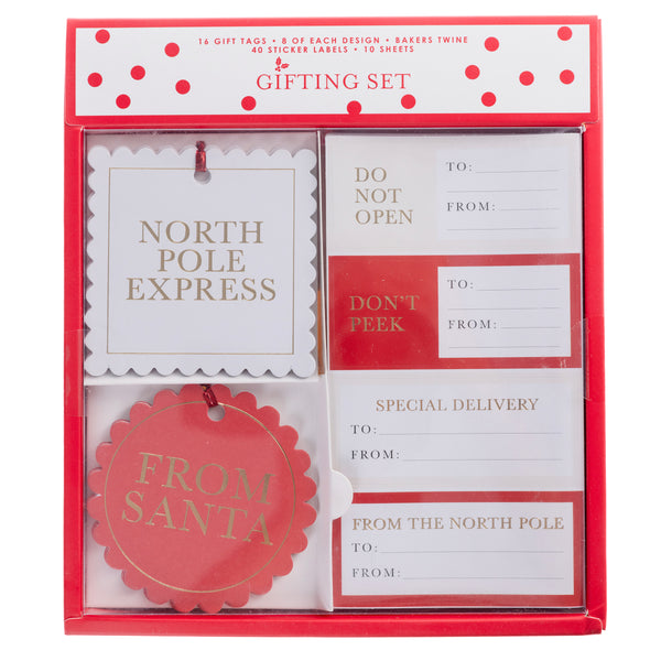 From Santa Red Holiday Gift Tag & Label Set