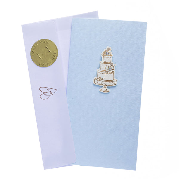 Cream Wedding Cake Handmade Money Holder Card