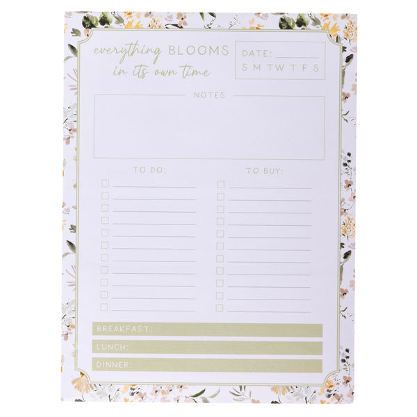 Spring Watercolor Floral Large Notepad