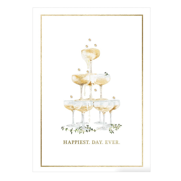 Champagne Tower Wedding Handmade Card - Graphique de France