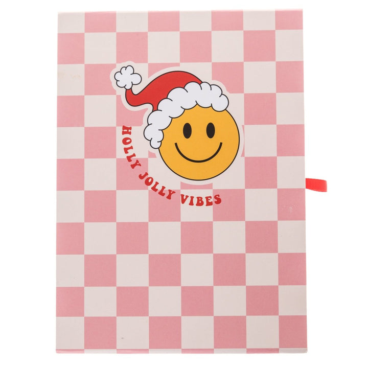 Checkered Smiley Holiday Slider Boxed Card - Graphique de France