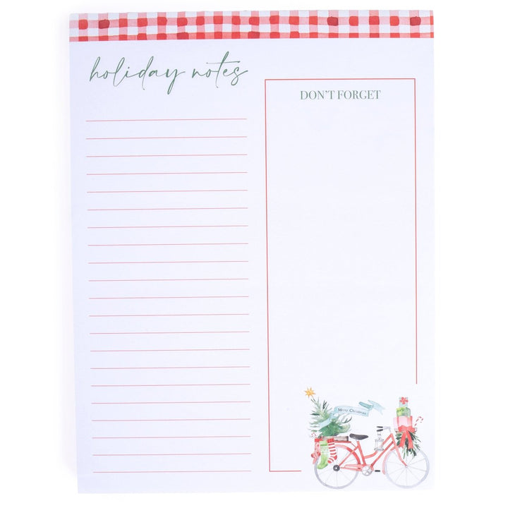 Christmas Bike Large Holiday Notepad - Graphique de France