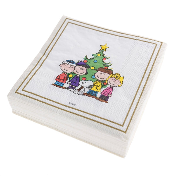 Christmas Tree Peanuts Gang Holiday Cocktail Napkins - Graphique de France