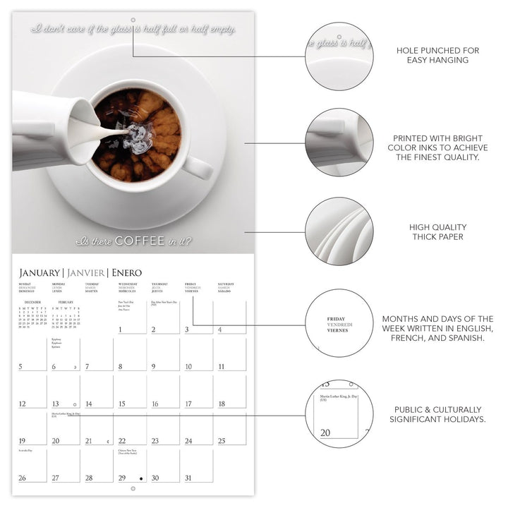 Coffee 12 x 12 Wall Calendar - Graphique de France