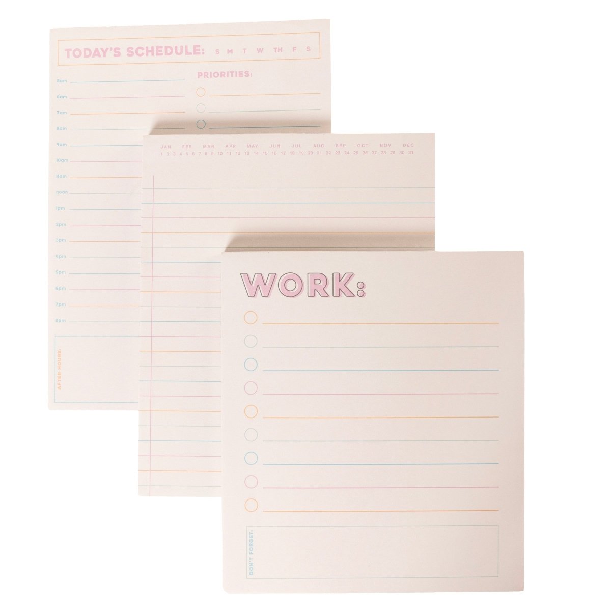 Colorful Cream Notepad Set | 3 ct | Multicolor | 60 Sheets Each ...
