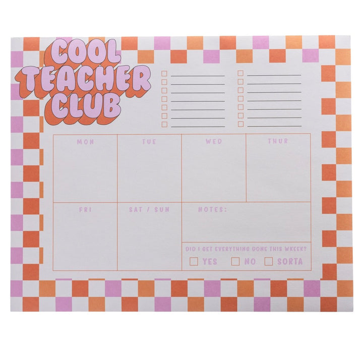 Cool Teacher Club Check Weekly Deskpad - Graphique de France