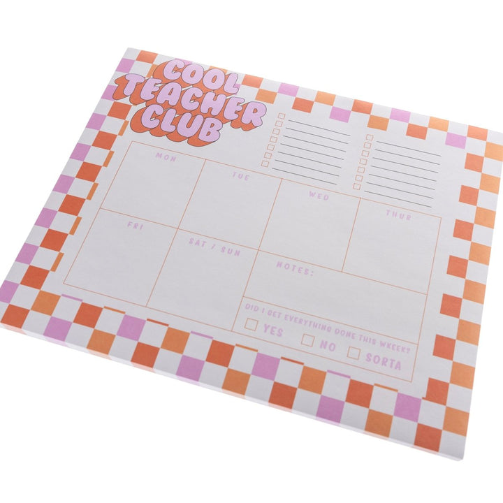 Cool Teacher Club Check Weekly Deskpad - Graphique de France