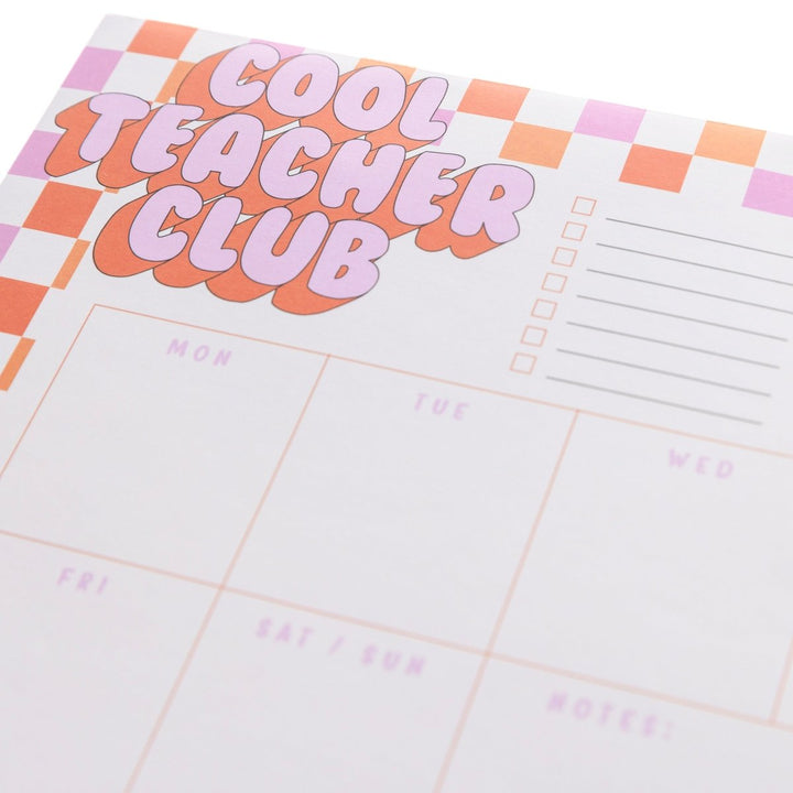 Cool Teacher Club Check Weekly Deskpad - Graphique de France