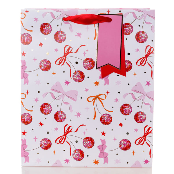 Disco Cherries Large Portrait Gift Bag