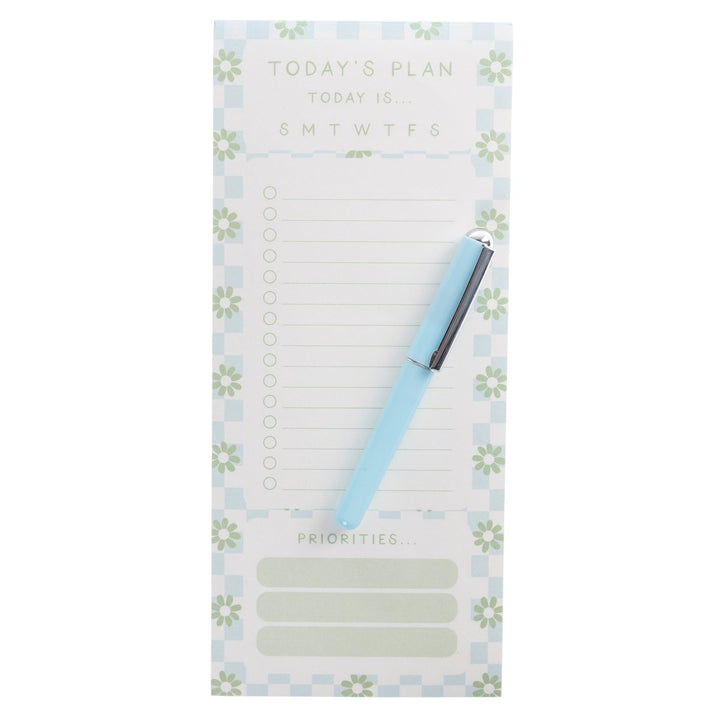 Daisy Check Magnetic Notepad with Pen - Graphique de France