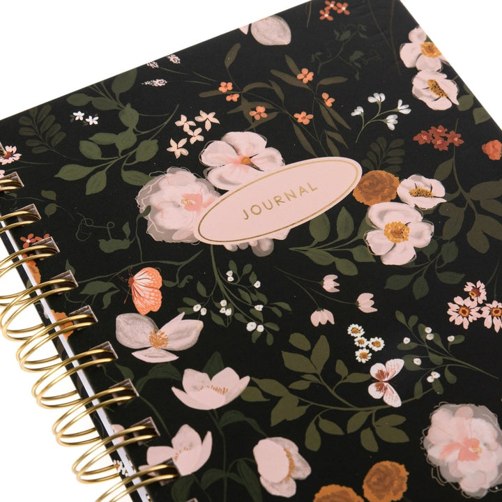 Dark Wildflower 6 x 8 Spiral Hard Cover Journal - Graphique de France