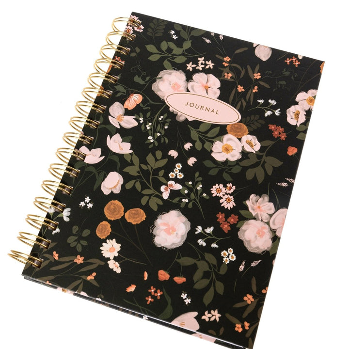 Dark Wildflower 6 x 8 Spiral Hard Cover Journal - Graphique de France