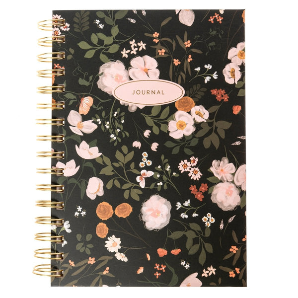 Dark Wildflower 6 x 8 Spiral Hard Cover Journal - Graphique de France