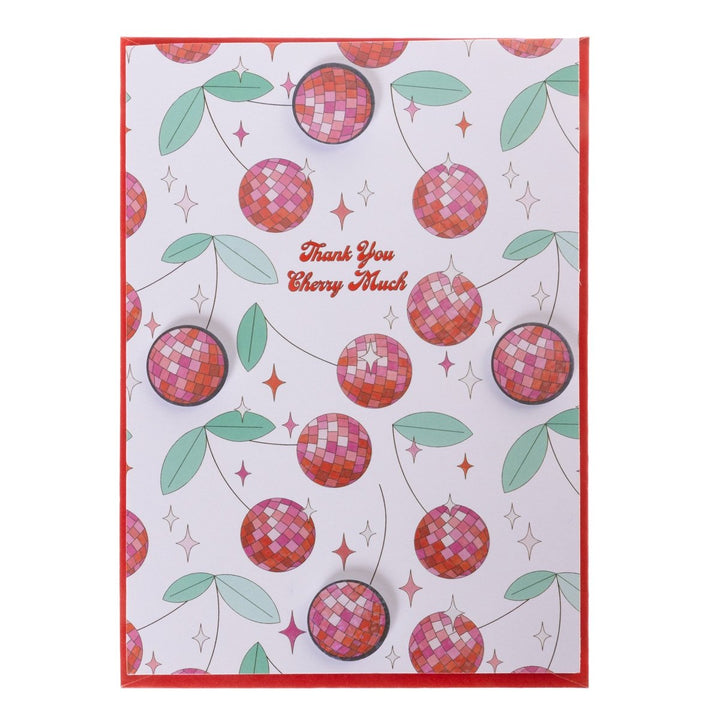 Disco Cherries Thank You Handmade Card - Graphique de France