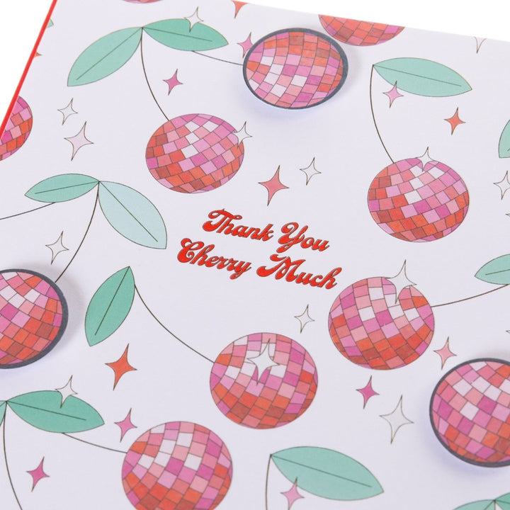 Disco Cherries Thank You Handmade Card - Graphique de France