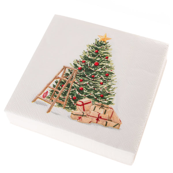 Watercolor Tree Holiday Cocktail Napkins