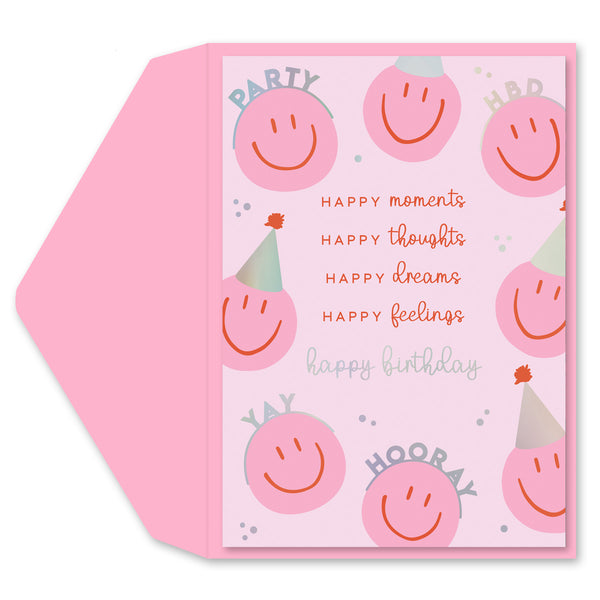Pink Smiley Greeting Card