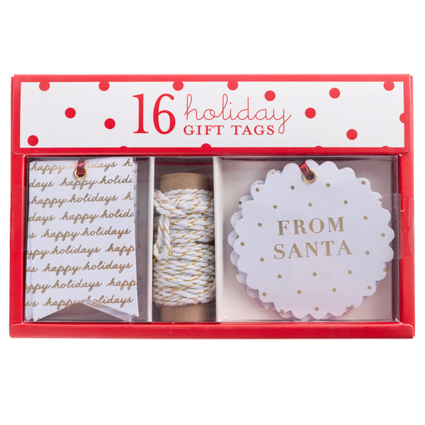 Gold and white Holiday Gift Tag Box Set