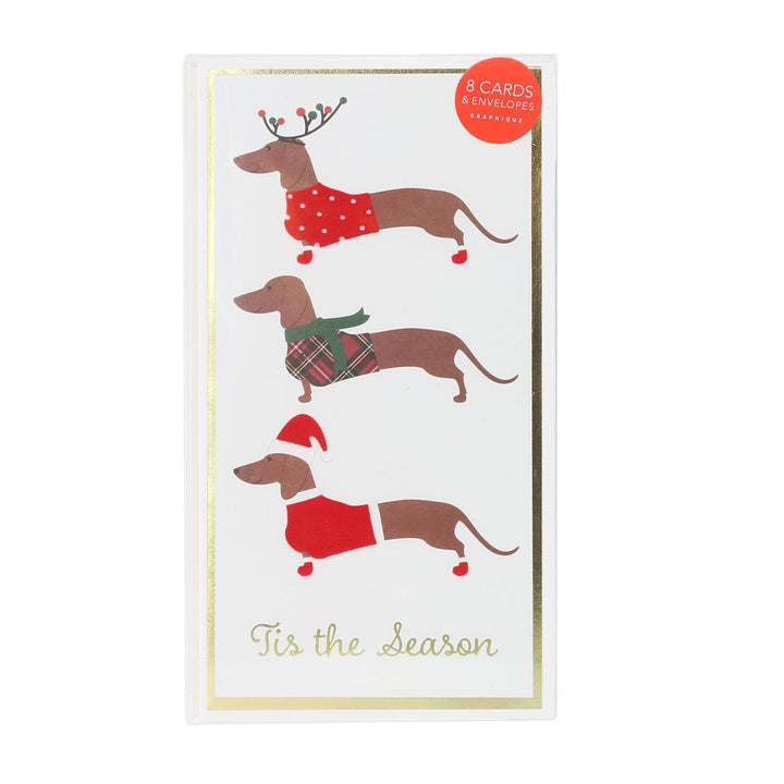 Money Holder Holiday Boxed Card - Weiner Dogs Money Holder Holiday Boxed Card