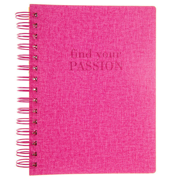 Ettavee Textured Pink 6 x 8 Spiral Vegan Leather Journal - Graphique de France