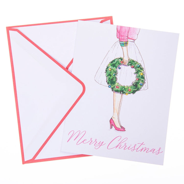 Fashion Wreath Mid - Sized Holiday Boxed Card - Graphique de France