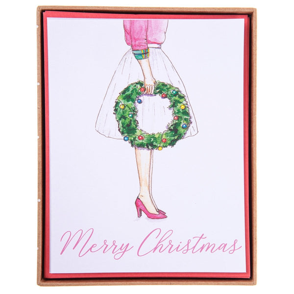 Fashion Wreath Mid - Sized Holiday Boxed Card - Graphique de France