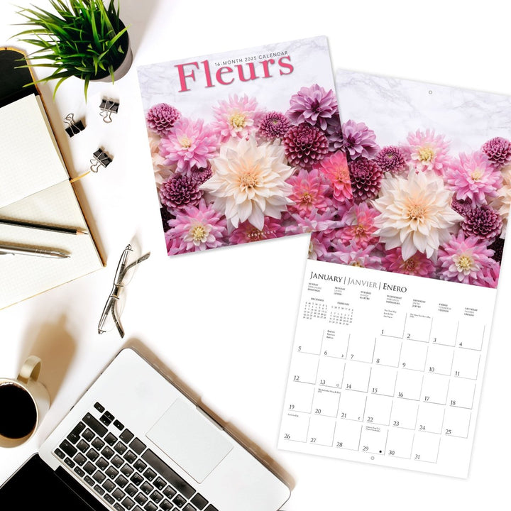 Fleurs 12 x 12 Wall Calendar - Graphique de France