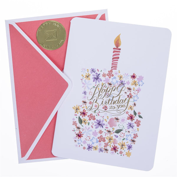 Floral Cake Birthday Handmade Card - Graphique de France