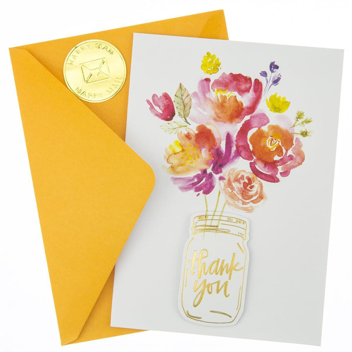 Floral Jar Thank You Handmade Card - Graphique de France