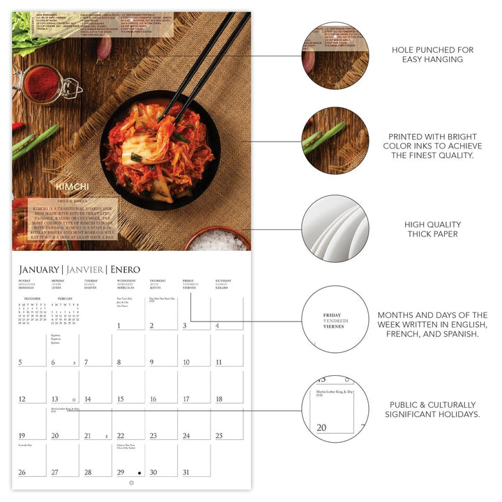 Foodie Adventures 12 x 12 Wall Calendar - Graphique de France