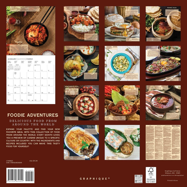 Foodie Adventures 12 x 12 Wall Calendar - Graphique de France