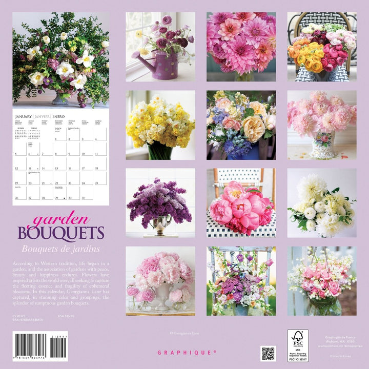 Garden Bouquets 12 x 12 Wall Calendar - Graphique de France