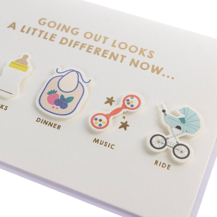 Going Out Baby Handmade Card - Graphique de France