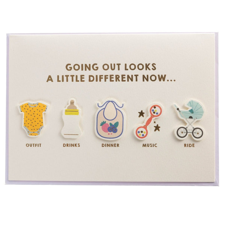 Going Out Baby Handmade Card - Graphique de France