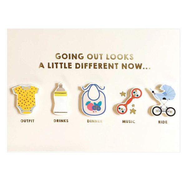 Going Out Baby Handmade Card - Graphique de France