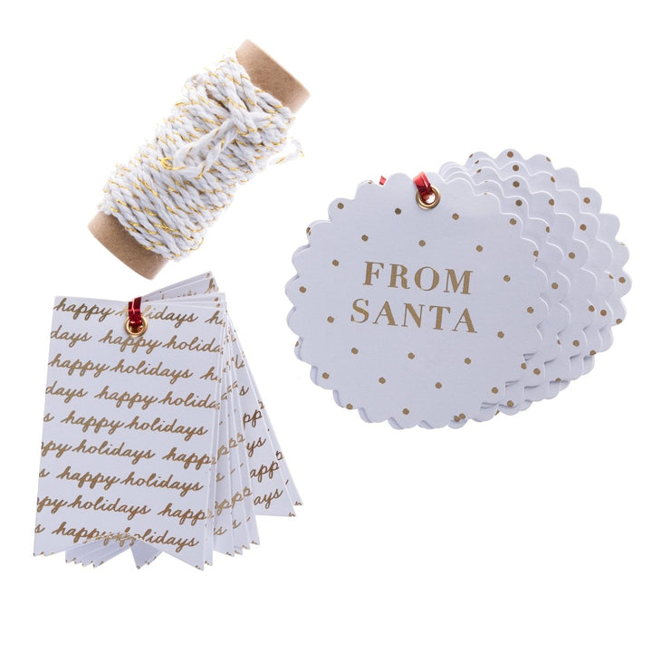 Gold and white Holiday Gift Tag Box Set - Graphique de France