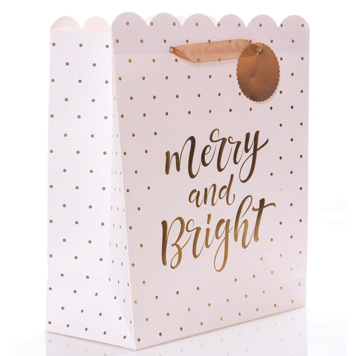 Gold Scalloped Large Holiday Gift Bag - Graphique de France