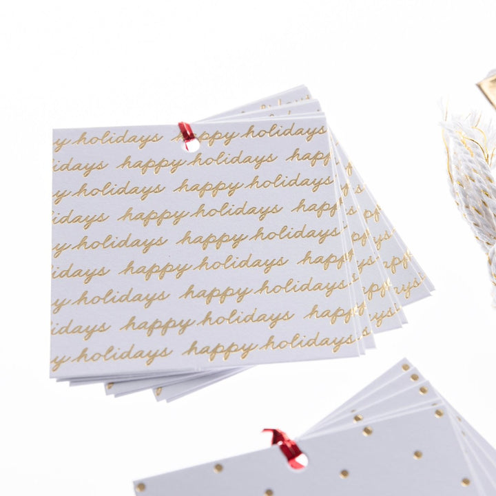 Gold & White Holiday Gift Tag & Label Set - Graphique de France