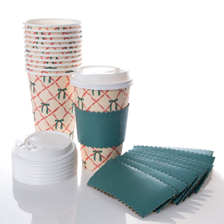 Green Bows Wrapped 12 To Go Travel Cups - Graphique de France