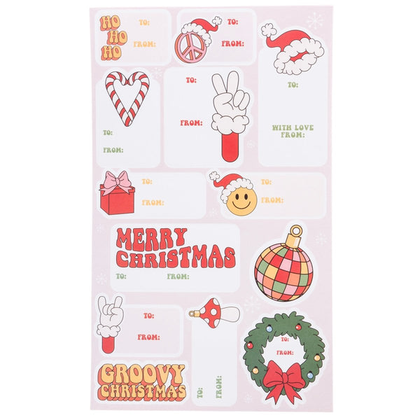 Groovy Christmas Holiday Gift Labels - Graphique de France